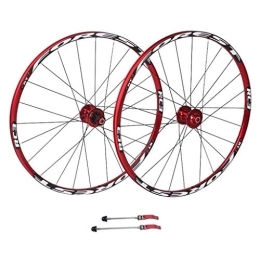 TYXTYX Spares TYXTYX 26 / 27.5 Inch Mountain Bike Wheelset, Double Wall Quick Release MTB Rim Sealed Bearings Disc Brake 8 9 10 Speed Red