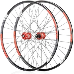 TYXTYX Spares TYXTYX 26 / 29 / 27.5 Inch Mountain Bike Wheels, Bicycle Wheelset Front Rear Wheelset Double-Walled MTB Rim Fast Release Disc Brake 32Holes 4 Palin 8-11 Speed, Red, 29inch