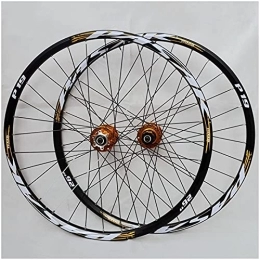 TYXTYX Mountain Bike Wheel TYXTYX 26 Inch 27.5”29 Er Bicycle Wheelset, Double Wall Aluminum Alloy Mountain Bike Wheels Sealed Bearings Hub 12 Speed Wheels (Color : Gold, Size : 26 inch)