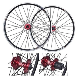 TYXTYX Spares TYXTYX 26 Inch Bicycle Wheelset, Front Rear Bicycle Wheel, MTB Bike Wheelset, Mountain Bike Rims Rear Wheel, Double Wall Quick Release Rim V-Brake Disc Brake 32 Holes 7-8-9-10 Speed