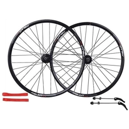 TYXTYX Spares TYXTYX 26 Inch Bike Wheels MTB Bicycle Wheelset, Double Walled Aluminum Alloy Disc Brake Mountain Bike Wheelset Quick Release American Valve 7 / 8 / 9 / 10 Speed, Black