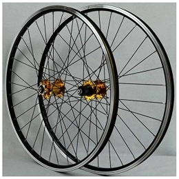 TYXTYX Spares TYXTYX 26 Inch Front Bicycle Wheel MTB Bike Wheelset Rear Mountain Bike Wheelset Double Wall Aluminum Alloy Disc / V-Brake Cycling Bicycle Wheels 32 Hole Rim 7 / 8 / 9 / 10 Cassette Wheels, Yellow