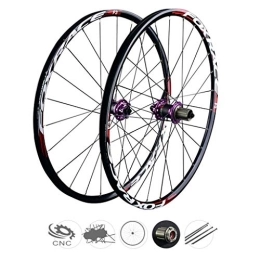 TYXTYX Spares TYXTYX 26inch Bike Wheelset, Carbon Fiber V-Brake Quick Release MTB Hybrid Cycling Wheels Hole Disc 8 9 10 Speed 100mm