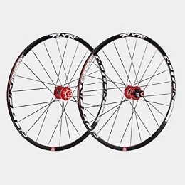 TYXTYX Spares TYXTYX 29" Mountain MTB Bike Wheel Set Disc Brake Bicycle Wheel Double Wall Alloy Rim QR 7 8 9 10 11 Speed Front 2 Rear 5 Palin 24H (Color : Red)