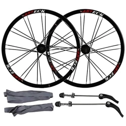 TYXTYX Spares TYXTYX Aluminum Alloy Bicycle Wheelset 26 Inch Bicycle Rims, MTB Rear Wheel Front Wheel Bike Double-Walled Disc Brake Quick Release Palin Bearing 7 / 8 / 9 / 10 Speed 24H, Black