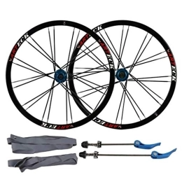 TYXTYX Spares TYXTYX Bicycle Wheel 26 Inch Black MTB Bike Wheelset Double Wall Alloy Rim Disc Brake Quick Release 24H 7-10 Speed