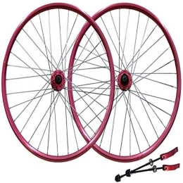 TYXTYX Spares TYXTYX Bike Bicycle Wheel 26" Wheel Set MTB Double Wall Alloy Rim Disc Brake 7-11 Speed Palin Bearing Hub Quick Release 6 Colors, Red