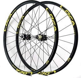 TYXTYX Spares TYXTYX Bike Wheel Tyres Spokes Rim Bike Wheelset, 26 / 27.5 / 27.5 Inch MTB Double Wall Cycling Wheels Quick Release Disc Brake 24 Holes Rim Compatible 8 / 9 / 10 / 11 / 12 Speed, yellow