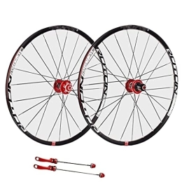 TYXTYX Spares TYXTYX Cycling Wheels Wheel 27.5 Inch Bike Wheel Set MTB Double Wall Alloy Rim Disc Brake 7-11 Speed Carbon Hub Quick Release 24H (Color : Red hub)