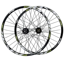 TYXTYX Mountain Bike Wheel TYXTYX Cycling Wheelsets, 15 / 12MM Barrel Shaft Mountain Bike Bicycle Wheel Set Double Deck Rim Disc Brake 7 / 8 / 9 / 10 / 11 Speed Outdoor (Color : Green, Size : 26in / 20mmaxis)