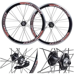 TYXTYX Mountain Bike Wheel TYXTYX Front Bicycle Wheel MTB Bike Wheelset Cycling Wheels, 20 Inch Bicycle Wheelset Double Wall Aluminum Alloy Quick Release V-Brake 24 Hole Palin Hub 74Mm-130Mm