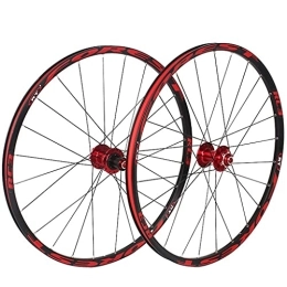 TYXTYX Mountain Bike Wheel TYXTYX Mountain Bike Wheel Set 120 Sounds Ultralight 5 Bearing 26" / 27.5" Bicycle Disc Brake Quick Release Red Hub+Black Rim+Black Spokes+Red Pattern(Front Wheel+Rear Wheel) (Size : 27.5")