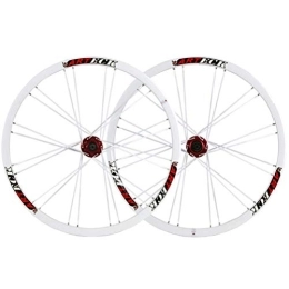 TYXTYX Spares TYXTYX MTB 26" Bike Wheel Set Double Wall MTB Alloy Rim Quick Release Disc Brake Mountain 24 Hole Disc Brake 7 8 9 10 Speed (Color : Red)