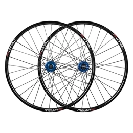 TYXTYX Mountain Bike Wheel TYXTYX MTB Bicycle Wheel Set 26 Inch Mountain Bike Double Wall Rims Disc Brake Hub QR for 7 / 8 / 9 / 10 Speed Cassette 32 Spoke (Color : Blue hub)