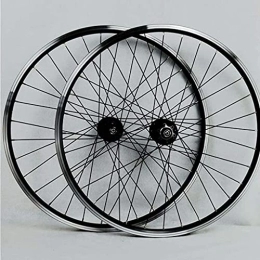 TYXTYX Spares TYXTYX MTB Mountain Bike，Wheel Set，26inch Disc V Brake Wheelset Sealed Bearing Smooth Wheels Aluninum Alloy Double Layer Rim 32H Rims 11Speed (Color : Black)