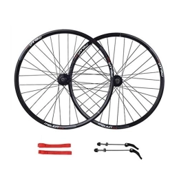 TYXTYX Spares TYXTYX Quick Release Axles Bicycle Accessory 26 Inch Mountain Cycling Wheel Set Hub Rims 32H Disc Brake Double Wall 2113g Load: 150kg Road Bicycle Cyclocross Bike Wheels (Color : Black)