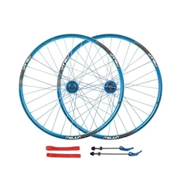 TYXTYX Spares TYXTYX Quick Release Axles Bicycle Accessory 26 Inch Mountain Cycling Wheel Set Hub Rims 32H Disc Brake Double Wall 2113g Load: 150kg Road Bicycle Cyclocross Bike Wheels (Color : Blue)
