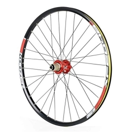 TYXTYX Spares TYXTYX Quick Release Axles Bicycle Accessory Bicycle Rear Wheel 26 / 27.5 Inch, Double Wall Racing MTB Rim QR Disc Brake 32H 8 9 10 11 Speed Road Bicycle Cyclocross Bike Wheels (Color : RED, Size : 2