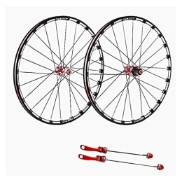 TYXTYX Mountain Bike Wheel TYXTYX Quick Release Axles Bicycle Accessory Carbon Fiber Mountain Bike Wheel Set 26 / 27.5 / 29 Inch Quick Release Bucket Shaft 120 Ring Road Bicycle Cyclocross Bike Wheels (Color : RED, Size : 26INC