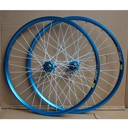 TYXTYX Mountain Bike Wheel TYXTYX Quick Release Axles Bicycle Accessory MTB Bike Wheelset 24 Inch Double Layer Rim Disc / Rim Brake Bicycle Wheel 8-10 Speed 32H Road Bicycle Cyclocross Bike Wheels (Color : A-Blue)