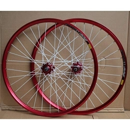 TYXTYX Spares TYXTYX Quick Release Axles Bicycle Accessory MTB Bike Wheelset 24 Inch Double Layer Rim Disc / Rim Brake Bicycle Wheel 8-10 Speed 32H Road Bicycle Cyclocross Bike Wheels (Color : A- RED)