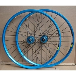 TYXTYX Spares TYXTYX Quick Release Axles Bicycle Accessory MTB Bike Wheelset 24 Inch Double Layer Rim Disc / Rim Brake Bicycle Wheel 8-10 Speed 32H Road Bicycle Cyclocross Bike Wheels (Color : B-Blue)