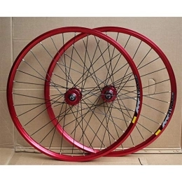 TYXTYX Mountain Bike Wheel TYXTYX Quick Release Axles Bicycle Accessory MTB Bike Wheelset 24 Inch Double Layer Rim Disc / Rim Brake Bicycle Wheel 8-10 Speed 32H Road Bicycle Cyclocross Bike Wheels (Color : B- RED)