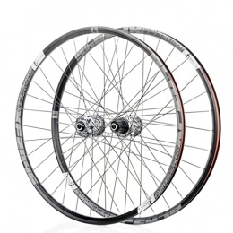 Uioy Spares Uioy 2pcs Mountain Bike Wheelset, 26" 27.5" Cycling Bicycle Front / Rear Wheel Rim for QR Axles, Fit 8-11 Speed Cassette MTB Wheelset (Color : Gray, Size : 26inch)