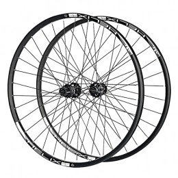 Uioy Mountain Bike Wheel Uioy 2pcs Mountain Bike Wheelset, 26" 27.5" Cycling Front / Rear Wheel Rim Disc Brake, Fit 8-11 Speed Cassette Freewheel (Color : Black, Size : 27.5inch)