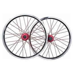 UPPVTE Spares UPPVTE 20 Inch Cycling Wheels MTB Wheelset, Disc / V Brake Rim QR Ball Bearing for 7-10Speed Cassette Alloy Bike Hub Wheel (Color : Black, Size : 20inch)