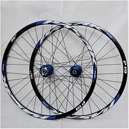 UPPVTE Mountain Bike Wheel UPPVTE 26 / 27.5 / 29 Inch Mountain Bike Wheelset, 32H Double Walled MTB Rim Aluminum Alloy Disc Brake 7-11 Speed Cassette Bike Wheel (Front Rear) Wheel (Color : Blue, Size : 27.5inch)
