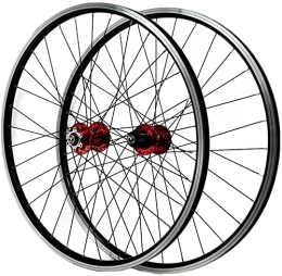 UPPVTE Mountain Bike Wheel UPPVTE 26 / 27.5 / 29 inch MTB Bicycle Wheels Disc / V Brake Double Wall Aluminum Alloy Quick Release Alloy Rim 7 8 9 10 11 Speed Wheel (Color : Red, Size : 26inch)