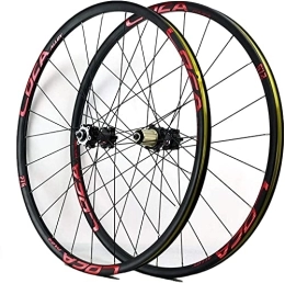 UPPVTE Mountain Bike Wheel UPPVTE 26 / 27.5 / 29In Bicycle Wheelset, Double Walled 24H Disc Brake Quick Release MTB Rear Wheel Front Wheel Palin Bearing 8-12 Speed Wheel (Color : Red, Size : 26inch)