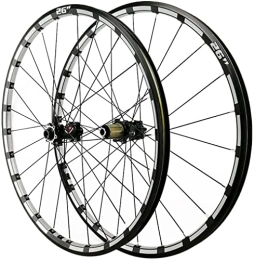 UPPVTE Mountain Bike Wheel UPPVTE 26 / 27.5 / 29in Mountain Bike Wheels Double Walled Aluminum Alloy Rim Disc Brake Thru Axle 24 Holes 7 / 8 / 9 / 10 / 11 / 12 Speed Cassette Wheel (Color : Black, Size : 26inch)