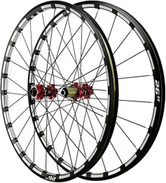 UPPVTE Mountain Bike Wheel UPPVTE 26 / 27.5 / 29in Mountain Bike Wheels Double Walled Aluminum Alloy Rim Disc Brake Thru Axle 24 Holes 7 / 8 / 9 / 10 / 11 / 12 Speed Cassette Wheel (Color : Red, Size : 27.5inch)