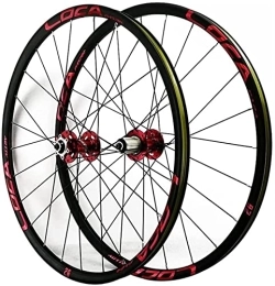 UPPVTE Mountain Bike Wheel UPPVTE 26 / 27.5 / 29in Quick Release MTB Bicycle Wheelset 24 Holes Disc Brake Double Walled Aluminum Alloy Rim 7 8 9 10 11 12 Speed Wheel (Color : Red, Size : 26inch)