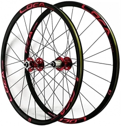 UPPVTE Spares UPPVTE 26 / 27.5 / 29in Quick Release MTB Bicycle Wheelset 24 Holes Disc Brake Double Walled Aluminum Alloy Rim 7 8 9 10 11 12 Speed Wheel (Color : Red, Size : 27.5inch)