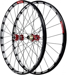 UPPVTE Mountain Bike Wheel UPPVTE 26 / 27.5 Inch Mountain Bike Wheels Thru Axle / Quick Release Wheel Set Disc Brake Freewheel Rim 7 8 9 10 11 12 Speed Wheel (Color : Red-qr, Size : 26inch)