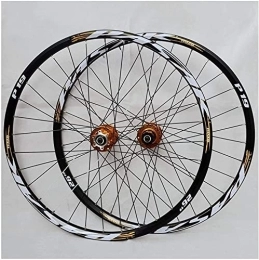 UPPVTE Spares UPPVTE 26 / 27.5 Inch MTB Bicycle Wheelset, 29er Aluminum Alloy Disc Brake Hybrid / Mountain Rim For 7 / 8 / 9 / 10 / 11speed Double Layer Rim Wheel (Color : Gold, Size : 29INCH)