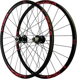 UPPVTE Mountain Bike Wheel UPPVTE 26 / 27.5 Inch MTB Bicycle Wheelset, Double Walled Aluminum Alloy Disc Brake 24H Rim Wheel for 7-11 Speed Mountain Bike Wheels Wheel (Color : Red, Size : 26inch)