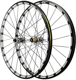 UPPVTE Spares UPPVTE 26 / 27.5in Bicycle Wheelset Hybrid Double Walled Aluminum Alloy MTB Rim Disc Brake Thru Axle 24 Holes 7 / 8 / 9 / 10 / 11 / 12 Speed Cassette Wheel (Color : Silver, Size : 26inch)