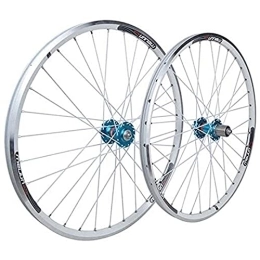 UPPVTE Spares UPPVTE 26" Alloy Mountain Bike Wheel, 32H Double Wall Bicycle Rims Disc V- Brake Quick Release Front 2 Rear 4 Palin 8 9 10 Speed Wheel