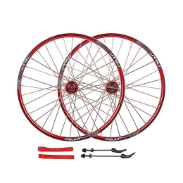 UPPVTE Mountain Bike Wheel UPPVTE 26" Bicycle Wheel Double Alloy Rim MTB 7 8 9 10 Speed Bike Wheelset 32H QR Bicycle Wheelset Wheel (Color : Red, Size : 26inch)