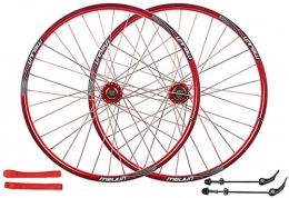 UPPVTE Mountain Bike Wheel UPPVTE 26 in Mountain Bike Wheelset, 32 Holes Double-Walled Light-Alloy Rims Disc Brake Bicycle Wheel 7 / 8 / 9 / 10 Speed Cassette Wheel (Color : Red, Size : 26inch)