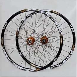 UPPVTE Spares UPPVTE 26 Inch 27.5" 29 er MTB Bike Wheelset, Aluminum Alloy Disc Brake Mountain Cycling Wheels for 7 / 8 / 9 / 10 / 11 Speed Wheel (Color : Gold, Size : 27.5INCH)
