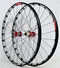UPPVTE Mountain Bike Wheel UPPVTE 26 Inch 27.5" MTB Bike Wheelset, Thru Axle Double Wall Aluminum Alloy Six Nail Disc Brake Cycling Wheels Rim For 7 8 / 9 / 10 / 11 Speed Wheel (Color : Red, Size : 26 inch)