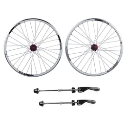 UPPVTE Spares UPPVTE 26 Inch Bicycle Front Rear Wheel, MTB Bike Wheelset Quick Release V / Disc Brake Sealed Bearing Hub 32 Hole 7-10 Speed Cycling Rims Wheel (Color : White)