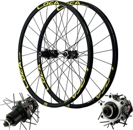 UPPVTE Mountain Bike Wheel UPPVTE 26 Inch Mountain Bike Rim 27.5 / 29ER Inch, 700C Double Wall Bicycle Quick Release 24 Hole Disc Brake 11 Speed Cycling Wheels Wheel (Color : Yellow, Size : 700C)