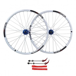 UPPVTE Mountain Bike Wheel UPPVTE 26 Inch Mountain Bike Wheelset, 32H Cycling Wheels Alloy Double Wall Rim Disc Brake Quick Release Compatible 7 8 9 10 Speed Wheel (Color : White, Size : 26inch)