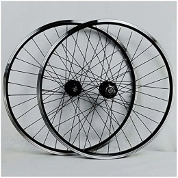 UPPVTE Mountain Bike Wheel UPPVTE 26 inch MTB bike wheel double-walled aluminum alloy disc / V brake wheel rim Rapid Release 32 holes 7 / 8 / 9 / 10 speed disc wheels Wheel (Color : Black, Size : 26inch)